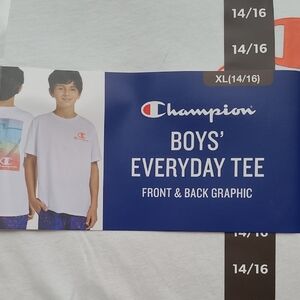 Champion Boys' White Tee with Orange Logo